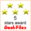 5 stars on Geekfiles.com